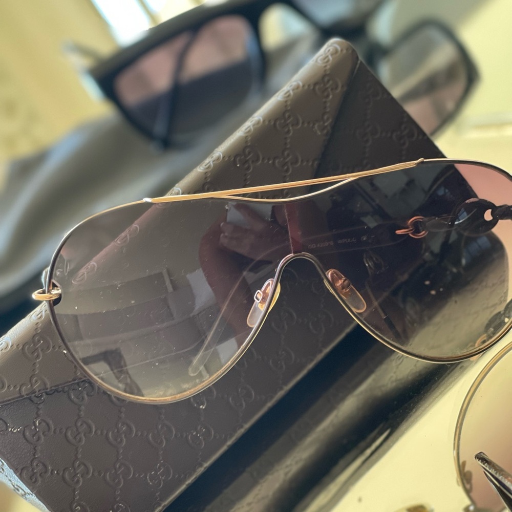 Sold! Gucci Brown/Blue /Rose Gold 4203/S 115 Sunglasses UNISEX
